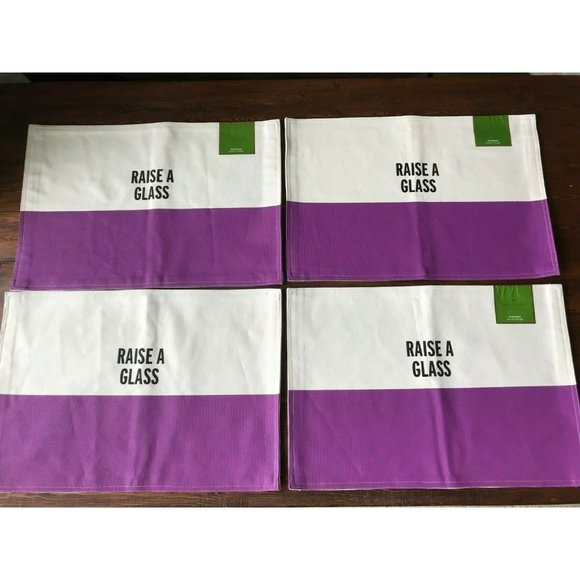 KATE SPADE Place Mat Set of 4 Raise a Glass